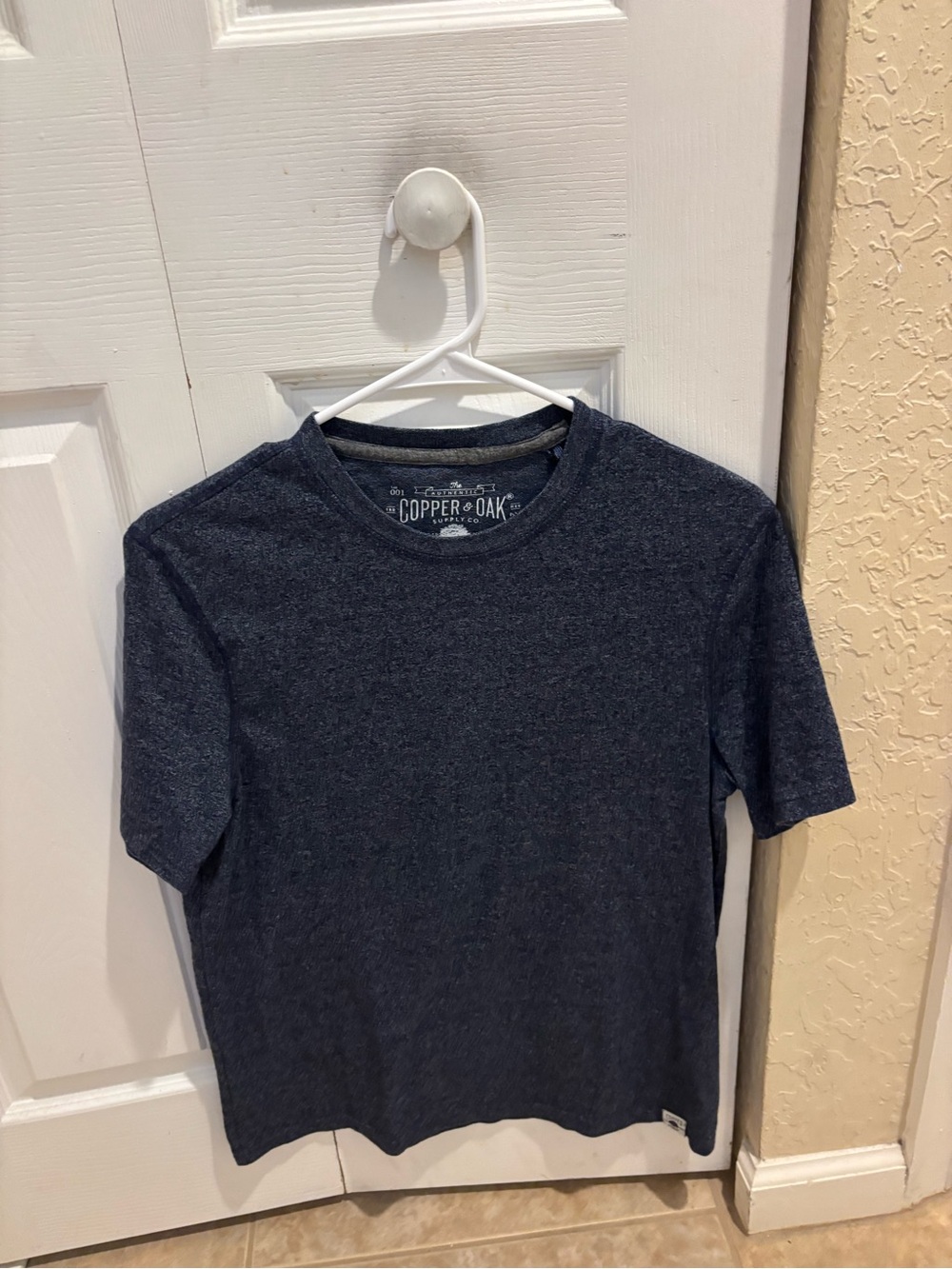 Copper & Oak Navy Heather Crew Neck Tee
